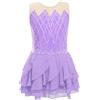 Oyolan Vestito Pattinaggio Artistico Ragazza Bambina Leotard Ginnastica Body Danza Strass Senza Maniche Costume Spettacolo 5-14 Anni, B blu., 15-16 anni