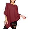 JOPHY & CO. Poncho Donna Misto Cashmere (L, Bordeaux)