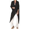 KonJim Top avvolgente da donna in lino casual arrotolabile a maniche lunghe camicette con collo ad anello asimmetrico caftano oversize orlo immerso top da donna caftano italiano leggero camicie lunghe
