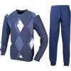 Enrico Coveri Pigiama Uomo Invernale in Tessuto Punto Milano 2142 (IT, Testo, XL, Regular, Regular, Blu)