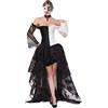 MaNMaNing Costume Carnevale Donna Vestito Carnevale Donna Curvy Vestito Pirata Abiti Originali Vestiti di Adulti Elegante Costume Piratessa Rossa