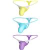 Faringoto Perizoma da uomo in seta ghiacciata, confezione da 3 mutandine in pizzo, Viola+blu+giallo, X-Large