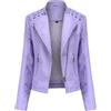 OULIWANGLUO Giacca corta da donna in pelle leggera, con collo a risvolto, sottile, in similpelle, primavera, estate, autunno, giacca da motociclista, giallo., L