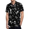 CZZYH Camicie a maniche corte da uomo casual, camicie a maniche corte con teschio carino peloso da uomo, Peloso Carino Cranio, XL