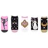 Everything Legwear Sailor Moon Glitter Lowcut Calzini (5 paia) - Calzini da donna Sparkle Cosplay Regalo No Show - Adatto a scarpe taglia: 40-42 (donna), Multicolore