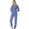 Notti Magiche Arianna - Tuta da Donna Invernale in Pile Operato, con Zip e Tasche su Giacca e Pantalone - Made in Italy (L, Celeste)
