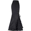 GROBTE Gonna Vittoriana Steampunk Donna Gonna Gotica Vintage Decorativa Gonna a Sirena con Lacci a Coda di Pesce