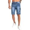 nicticsi Pantaloncini Cargo in Denim da Uomo Short di Jeans a Lunghezza del Ginocchio Casual Shorts Bermuda retrò Jeans Lavati Classici con Multi-Tasche Pantaloni Corti Estivi A Blu Scuro S