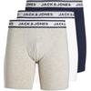 JACK & JONES Jacsolid Boxer da Uomo, Confezione da 3 Pezzi, Chiaro Grigio Melange, 4XL