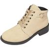 Generisch Stivali stringati da donna eleganti con tacco - tinta unita stivaletti in pelle Chelsea Boots - leggeri da donna comodi stivali in pelle - Stivali in pelle stile britannico, bianco, 41