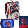 Coriex Set Scuola SpiderMan Zaino Scuola + Astuccio 3 Zip + Diario 12 Mesi