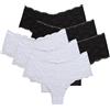 SNELLY Short Intimo Donna Mutande a Vita Media in Cotone e Modal Pacco da 6-9-12 Slip Bianco o Nero con Pizzo sul retro M1802 Taglie M L XL XXL 3XL Culotte Intima di Marca, Comodo, Sexy, Elasticizzato
