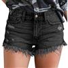 Angel ZYJ Donna Denim Brasiliana Shorts Vita Alta Jeans Leggings Spacco Mini Banda Pantaloni (A, M)