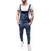 RUMAOZIA Salopette da uomo, pantaloni da lavoro, jeans slim fit, lunghi e resistenti, abbigliamento da lavoro Mario Cargo, jeans retrò in denim, tuta da lavoro, Blu, L