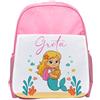Whale Zaino Asilo Personalizzato, Design Sirena con Nome, Rosa, Tasche Laterali in Rete, zainetto asilo con nome