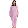 FERRUCCI COMFORT Pigiama Tutone Sanitario Calore Manica Lunga 1 Cerniera/Zip Dietro Schiena Invernale Tessuto Pesante (Rosa, S)
