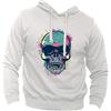 Generico Felpa con Cappuccio Teschio Calaveras Colorato con Occhiali da Sole (Bianco, S)