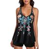 HEONSATI Set Costumi da Bagno Tankini da Donna Due Pezzi Vita Alta Costume Taglie Forti Mare Spiaggia Piscina Costumi da Bagno Curvy Push Up Swimwear Imbottito Vita Alta Brasiliana Contenitivo