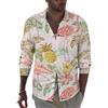 Buewutiry Camicie a maniche lunghe da uomo - Tropical Flamingo Ananas Slim Fit Button Down Camicia Uomo Abbigliamento Casual, Modello 38., M