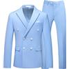MJGkhiy Vestito Uomo Elegante Completo Slim Fit Blazer E Pantaloni Abiti da Cerimonia Formale Uniforme Bottoni Abiti da Lavoro Abiti per Business Abito da Sposa Wedding Dinner Tuxedo Festa Suit