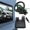 Septpenta Volante da Corsa per Pc, Ruotabile di 180 °, Offre Un'esperienza di Gioco Realistica, Volante da Corsa Universale per Auto con Feedback di Vibrazione e Pedali per Xbox 360, PS3, PS2, PC