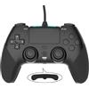 GAMFAMI Controller con cavo per PlayStation 4 con pulsanti di programmazione avanzata, joystick a doppia vibrazione, per PS4/PS4 Slim/PS4 Pro e PC (nero)
