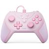 RivalPlay Controller cablato per PC con 2 pulsanti di mappatura vibrazione regolabile e 3 velocità turbo compatibile per Win (11/10/8/7) Plug-and-Play rosa