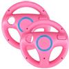 ameego Steering Wheel Design Stand Mario Kart Racing Game Steering Wheel Stand For Wii Game Controller 2PCS (Pink)