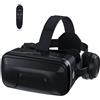BHJAYIGS Occhiali VR, Visore Realtà Virtuale 3D, VR Visore Cuffie, Glasses 3D con Lenti HD Anti Luce Blu, Compatibili con Smartphone iPhone Android da 4,7-7,2 Pollici, Regalo di Natale, Regalo(F)