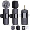 Yisionboy Microfono Wireless per Pad/Telefono/IOS/Androide/Laptop, Microfono Lavalier Wireless per Registrazione Video, Microfono Cravatta Senza Fili per TikTok, Youtube, Vlog Registrazione Video