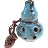 FOMIYES Ocarina Strumento Musicale Alto C a 6 Fori in Ceramica Blu | Disegno a Zucca, con Cordino in Cera, Portatile e Timbro Ricco, per Principianti e Amanti della Musica