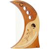 BAMFY Forma Di Luna Lyre Harp 19 Corde Principiante Arpa Lira Strumento Legno Professionale Lira Arpa Per Appassionati Di Musica Regalo Con Accessori E Borsa