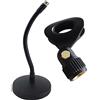 keepdrum SH01 BK - Supporto per microfono da tavolo, a collo di cigno + clip