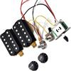 DGRTYG Pickup Humbucker Per Chitarra Con Interruttore A 3 Vie Potenziometro 500K Cablaggio 1T1V Precablato Nero(Black)