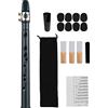 ConBlom Mini kit tascabile per sassofono contralto, portatile, con 4 ance, 8 tamponi dentali, tabelle per diteggiatura, borsa per il trasporto, strumento a fiato per principianti e dilettanti (nero)