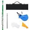 KWETVSH flauto Flauto traverso professionale placcato argento con chiave C a 16 fori chiusi con chiave E (Color : Green)