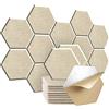 iFutniew 12 pannelli acustici esagonali, pannelli fonoassorbenti, 30,5 x 25,4 x 1 cm, eleganti pareti acustiche per casa e ufficio (colore cammello chiaro)