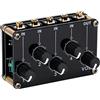 FUNFANG Mixer passivo, modulo mixer passivo 4 in 1, mini mixer passivo stereo a 4 canali mixer audio 4 ingressi audio a 1 uscita ultra compatto a basso rumore per registrazione console studio palco piccolo