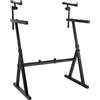 Classic Cantabile KSD-400Pro MK II Supporto Tastiera Plus Set - Supporto Tastiera Regolabile a 2 Livelli - Portata Fino a 100 kg (30 kg sopra / 70 kg sotto) - Larghezza e Altezza Regolabili - Nero
