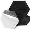 Fiqops 12 pannelli acustici esagonali, autoadesivi, di colore nero, ad alta densità, assorbitori acustici, assorbenti acustici, per decorazione da parete e isolamento acustico, decorazione per la casa
