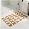 uxcell Tappetini da bagno antiscivolo a scacchi, morbidi e assorbenti per doccia, lavandino, 50,8 x 81,3 cm, marrone-2