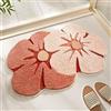 KRYCRHIA Grazioso tappeto da bagno a forma di fiore, morbido e accogliente, con motivo floreale, tappeto funky Shaggy a pelo lungo, antiscivolo, soffice e assorbente, lavabile in lavatrice, per vasca da bagno