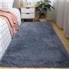 Hearda Tappeto Morbido Camera da Letto Pelo Lungo,Tappeto Shaggy per Salotto Tappetino Soffice Peloso Pelo Lungo Moderno con Fondo Antiscivolo per Soggiorno Cameretta (Grigio scuro E,90x180cm)