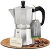 FOREVER Miss Moka Prestige 9 Tazze | Caffettiera Moka in Alluminio | Macchinetta Tradizionale per Casa, Campeggio e Outdoor | Con Guarnizione in Silicone Igienica ad Alta Resistenza