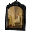 FytStycale Cornice per Foto Ovale Portafoto Da Tavolo E Da Parete Espositore Decorativo in Stile Barocco Realizzata in Resina Adatta per E Regali, Nero
