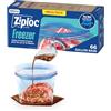 Ziploc Sacchetti di congelamento per alimenti gallone, design aperto con fondo in piedi, facili da riempire, 66 sacchetti in totale