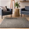 Interiyou Tappeto a pelo lungo Sofia - 160x160 cm Grigio chiaro - soffice e monocromatico - lavabile e antiscivolo - morbido pelo lungo