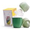 Lechin Spremiagrumi manuale con design unico a forma di limone, due modi di utilizzo per diversi tipi di frutta (Verde)