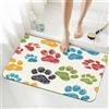 Ginfult Tappetino da bagno colorato con stampa di zampa di gatto e cane, 40 x 60 cm, assorbente, antiscivolo, tappetino da bagno in diatomacea per ingresso
