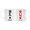 Colorfamily Coppia tazze Mug SanValentino Personalizzabile King & Queen - Re di picche e Regina di cuori - personalizza con nome - idea regalo per lui e lei